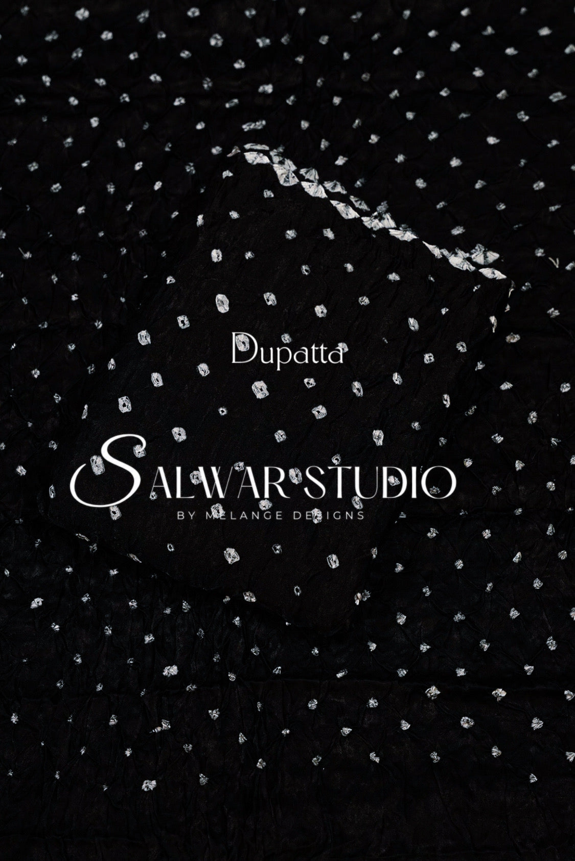 Pure Bandhani Unstitched Salwar Suit Dress Material Black AC0310