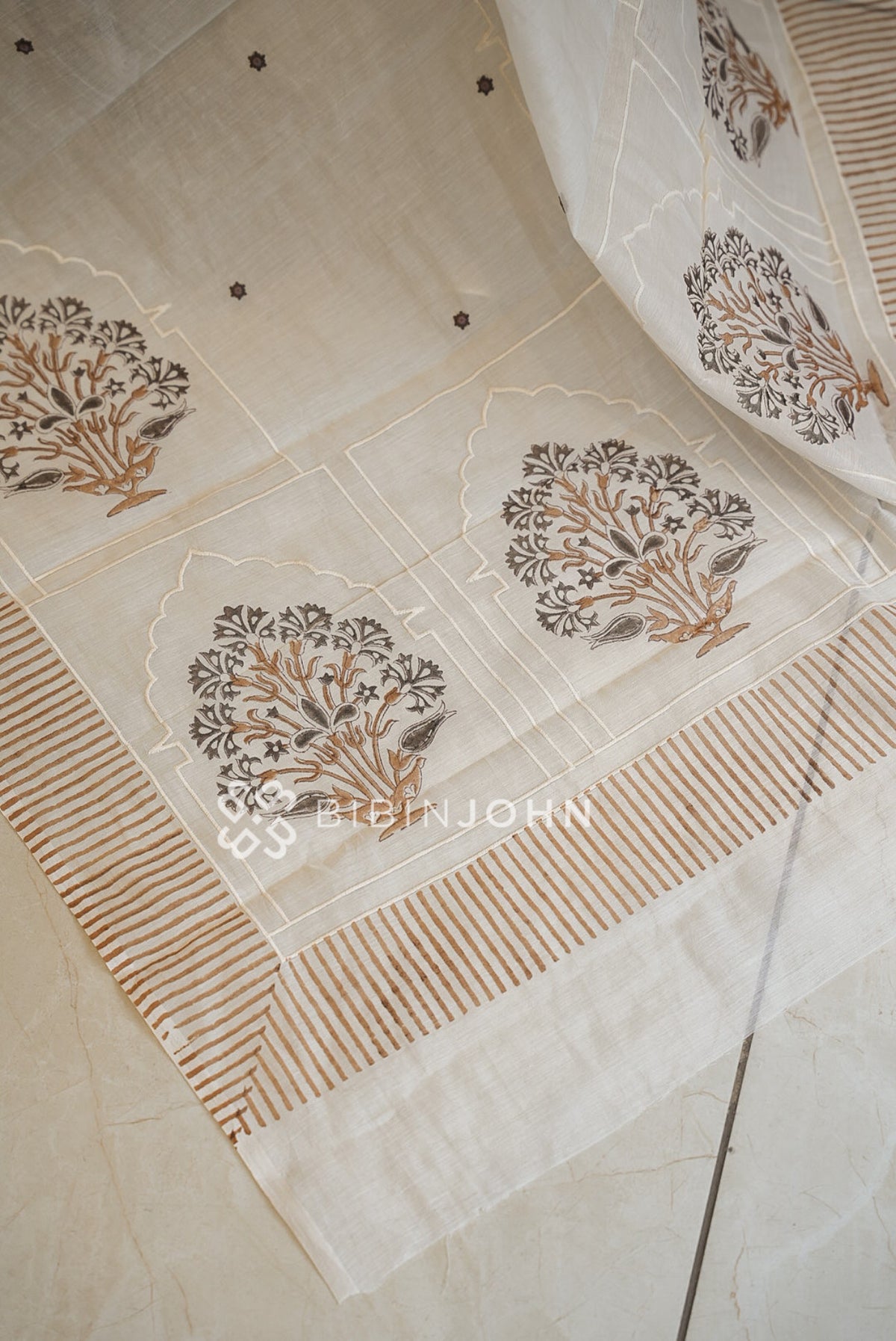 Chanderi Silk Dupatta For Women Ivory White BJ2392