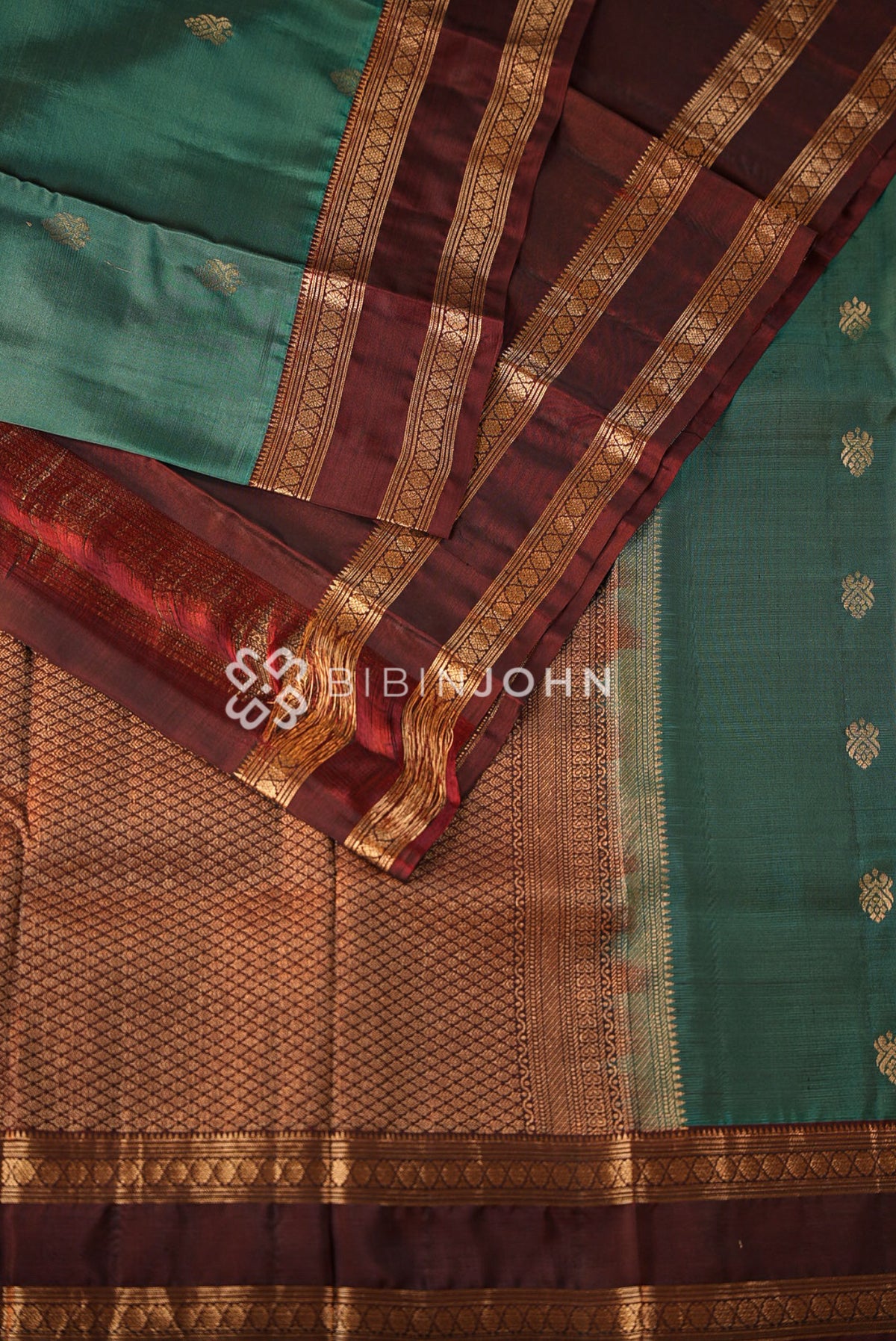 Silk Saree For Women Deep Teal Green BJ1196