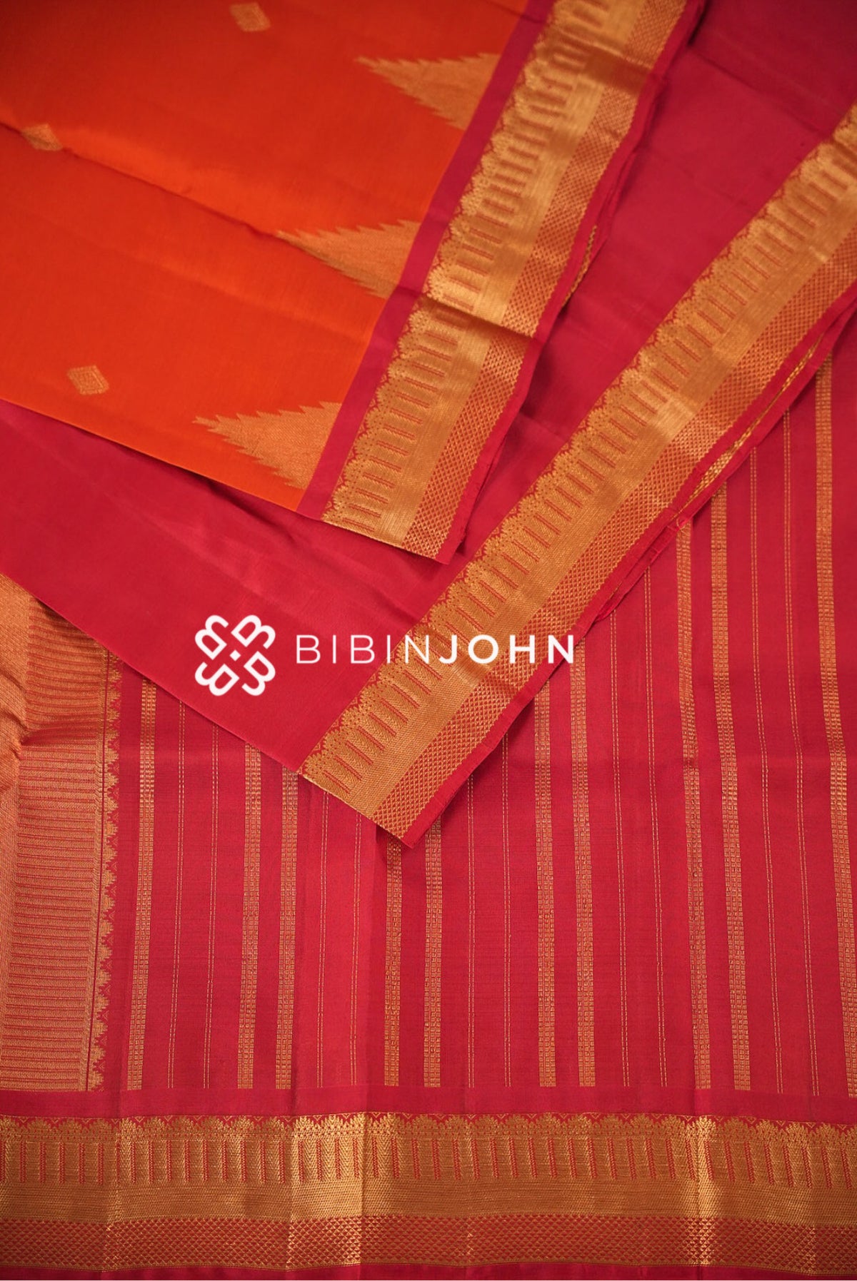 Silk Saree For Women Vermilion Orange BJ2408