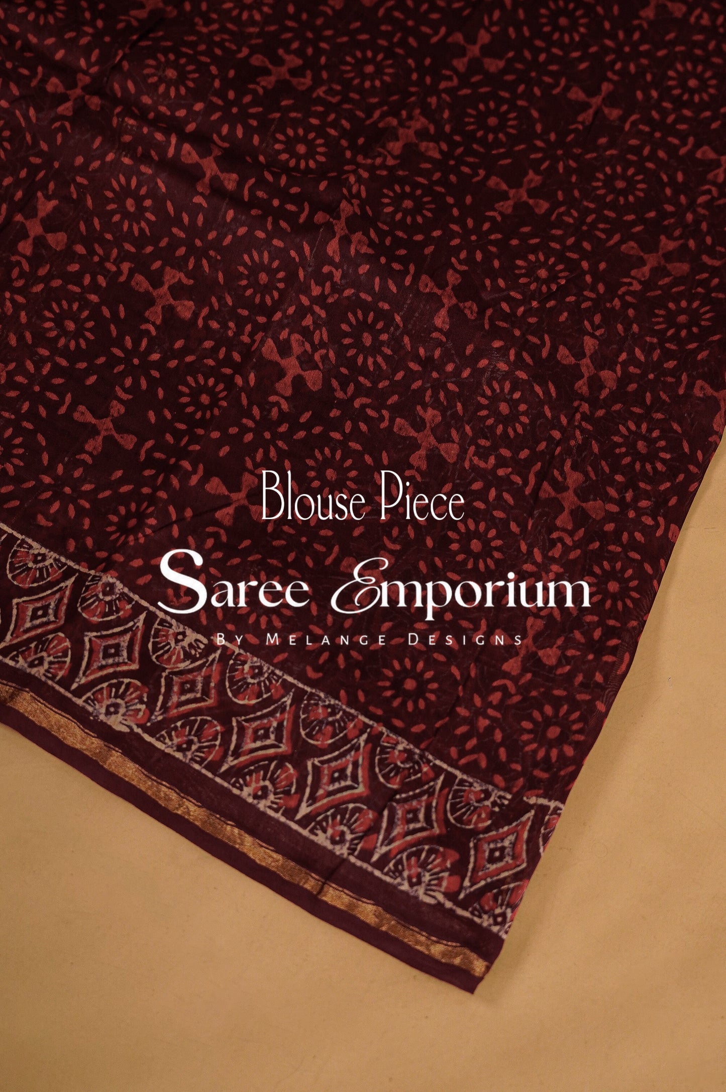 Printed Ajrakh Saree MDS0103