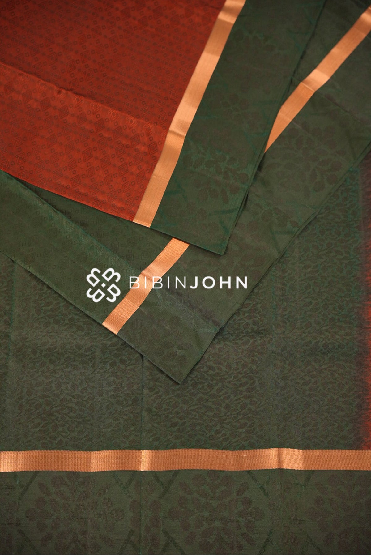 Semi Silk Saree For Women Rust Maroon BJ2555