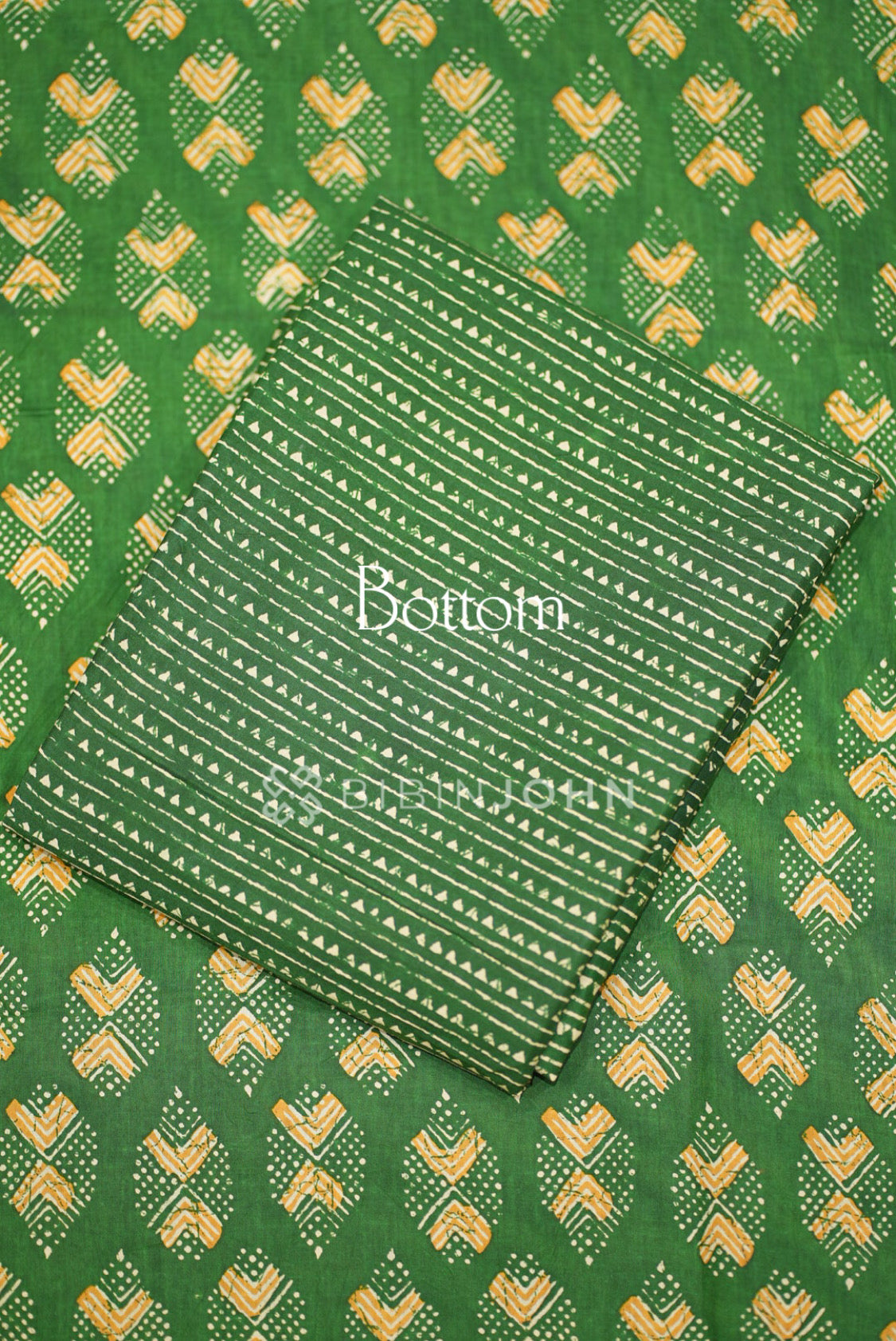 Printed Cotton Unstitched Salwar Suit Material Green BOTTOM