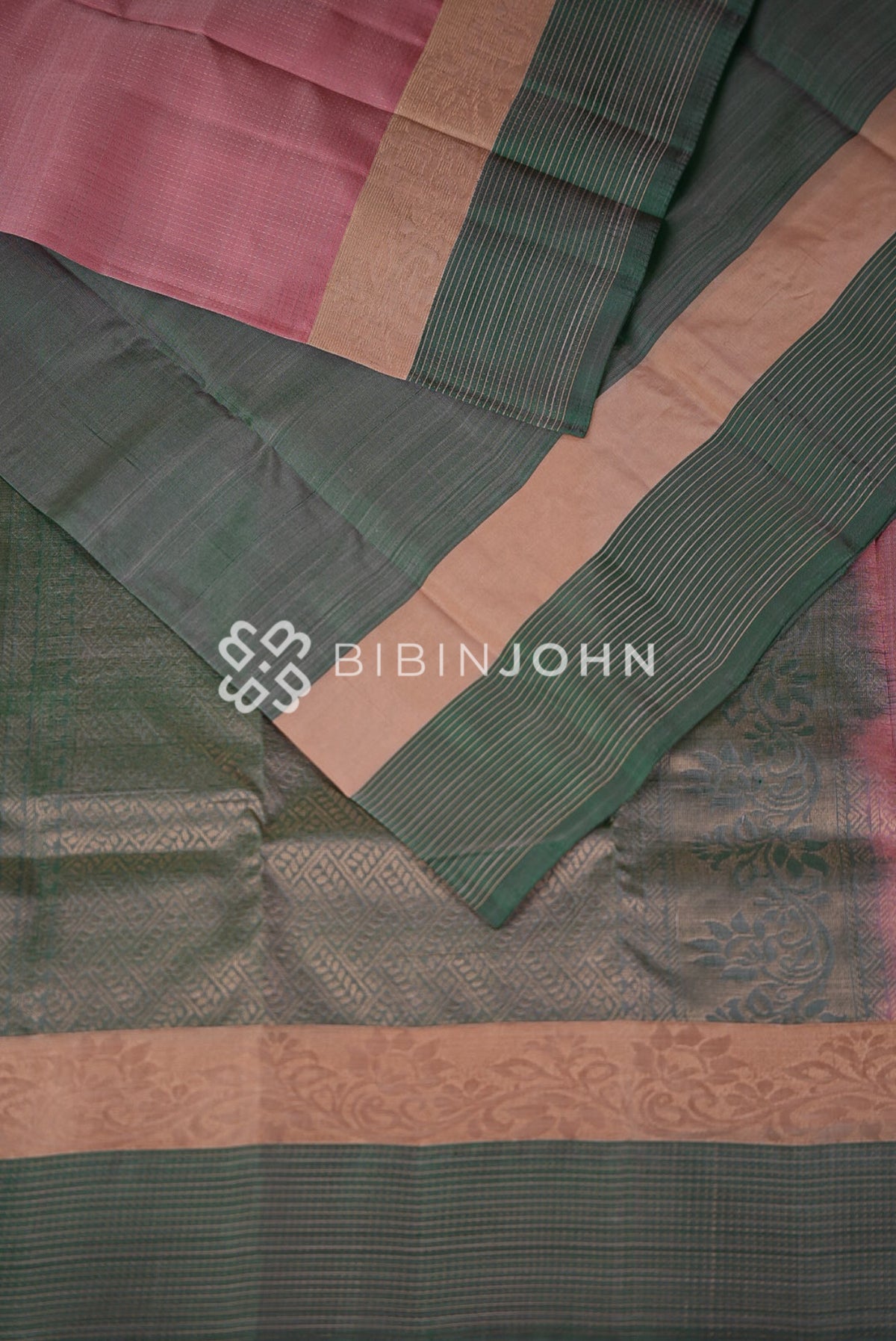 Silk Saree For Women Rose Pink CLOSE VIEW