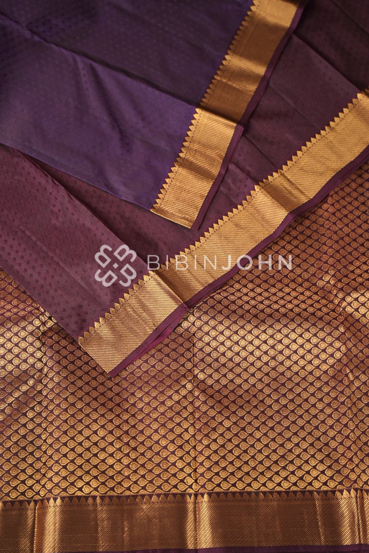 Silk Saree For Women Deep Plum Purple CLOSE VIEW