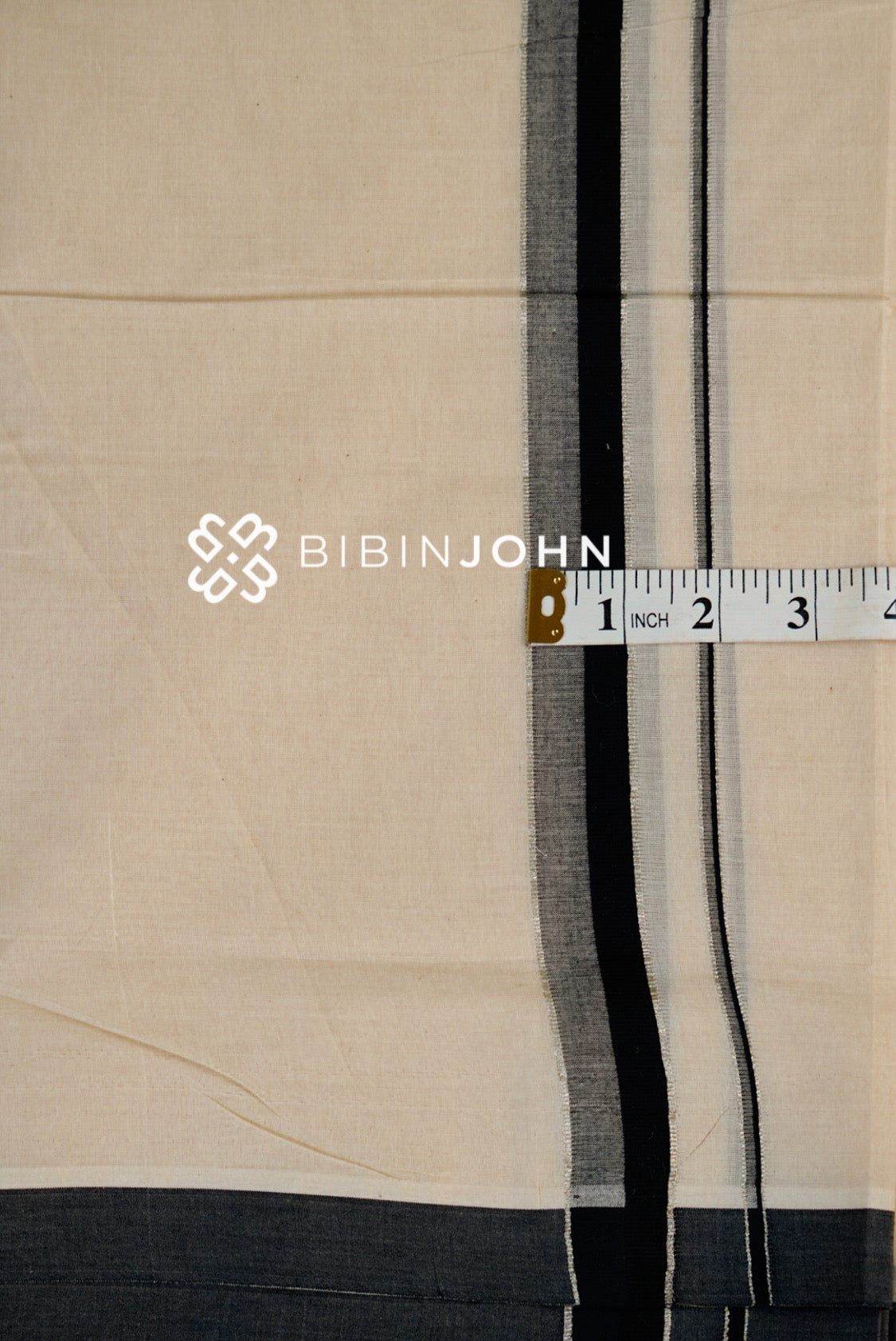 Cotton Dhoti For Men White CLOSE VIEW