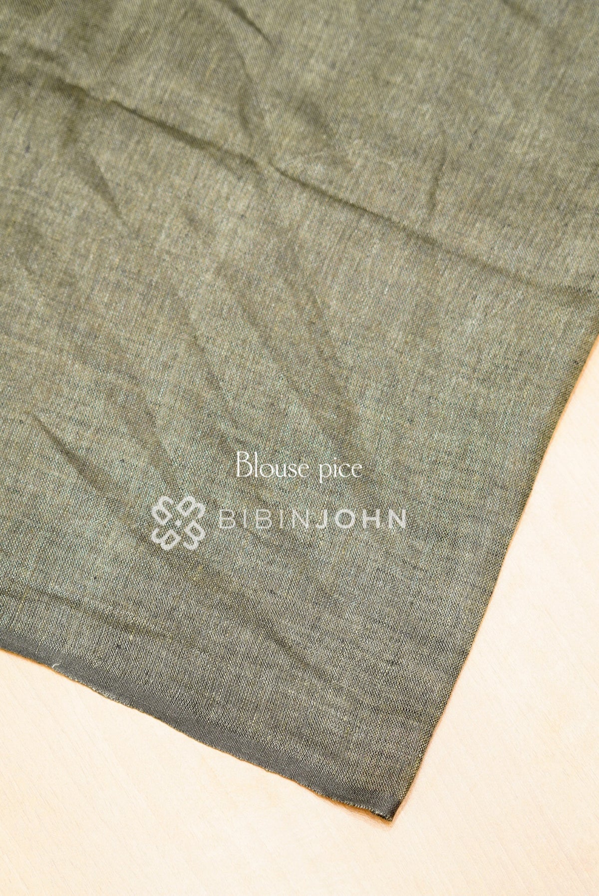 Pure Linen Saree For Women Dark Olive Grey BLOUSE PIECE