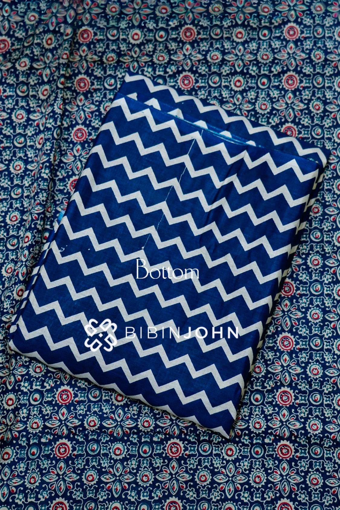 Printed Cotton Unstitched Salwar Suit Material Navy Blue BOTTOM