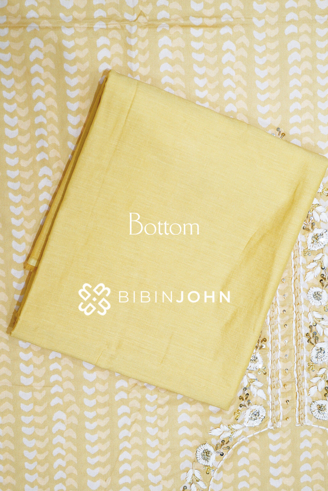 Cotton Embroidery Unstitched Salwar Suit Material Butter Yellow BOTTOM