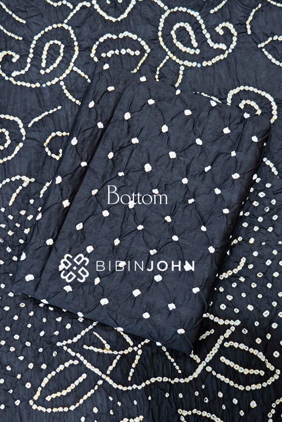 Bandhani Unstitched Salwar Suit Material Black BOTTOM