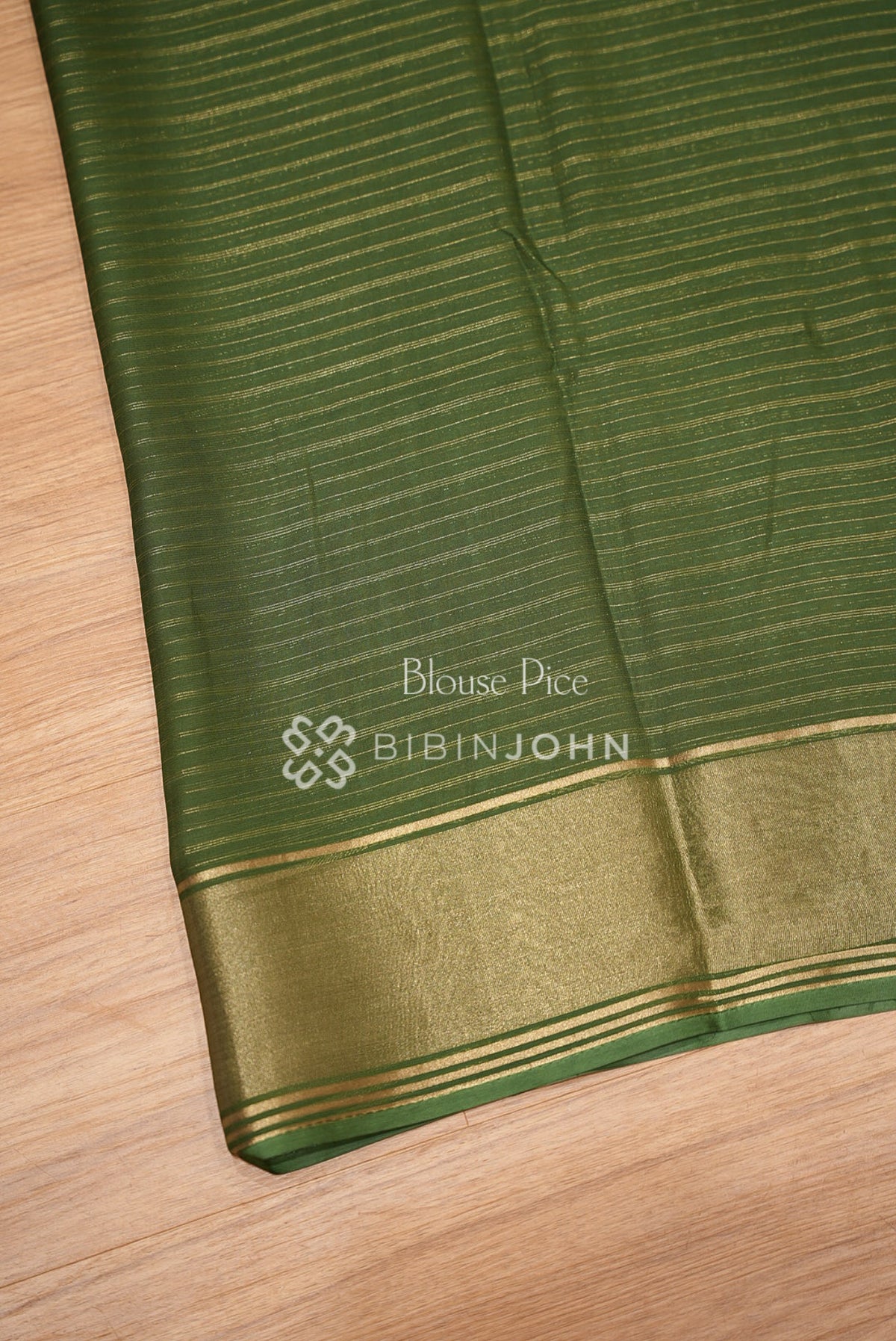 Organza Brocade Saree For Women Bottle Green BLOUSE PIECE