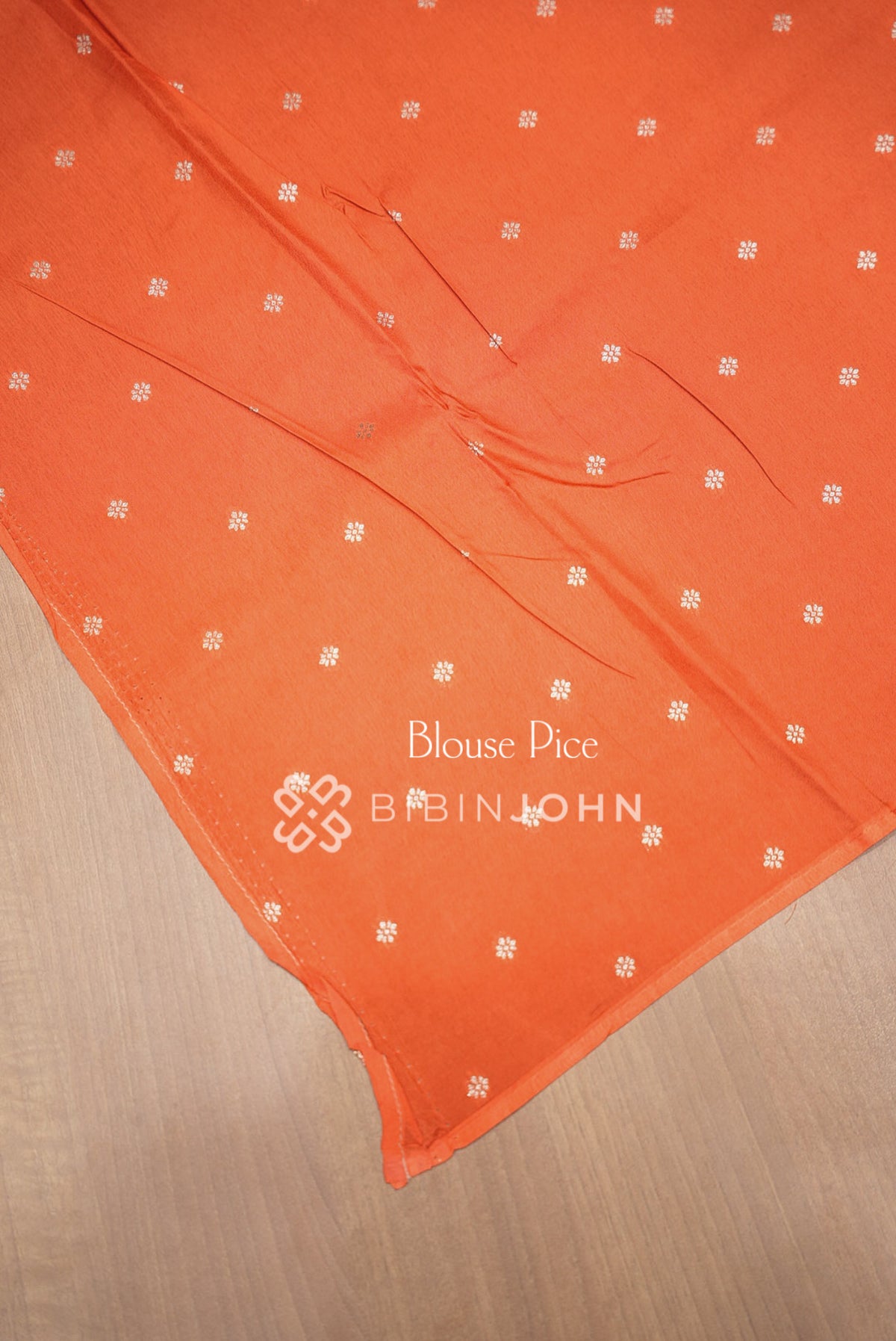 Silk Brocade Saree For Women Burnt Orange BLOUSE PIECE
