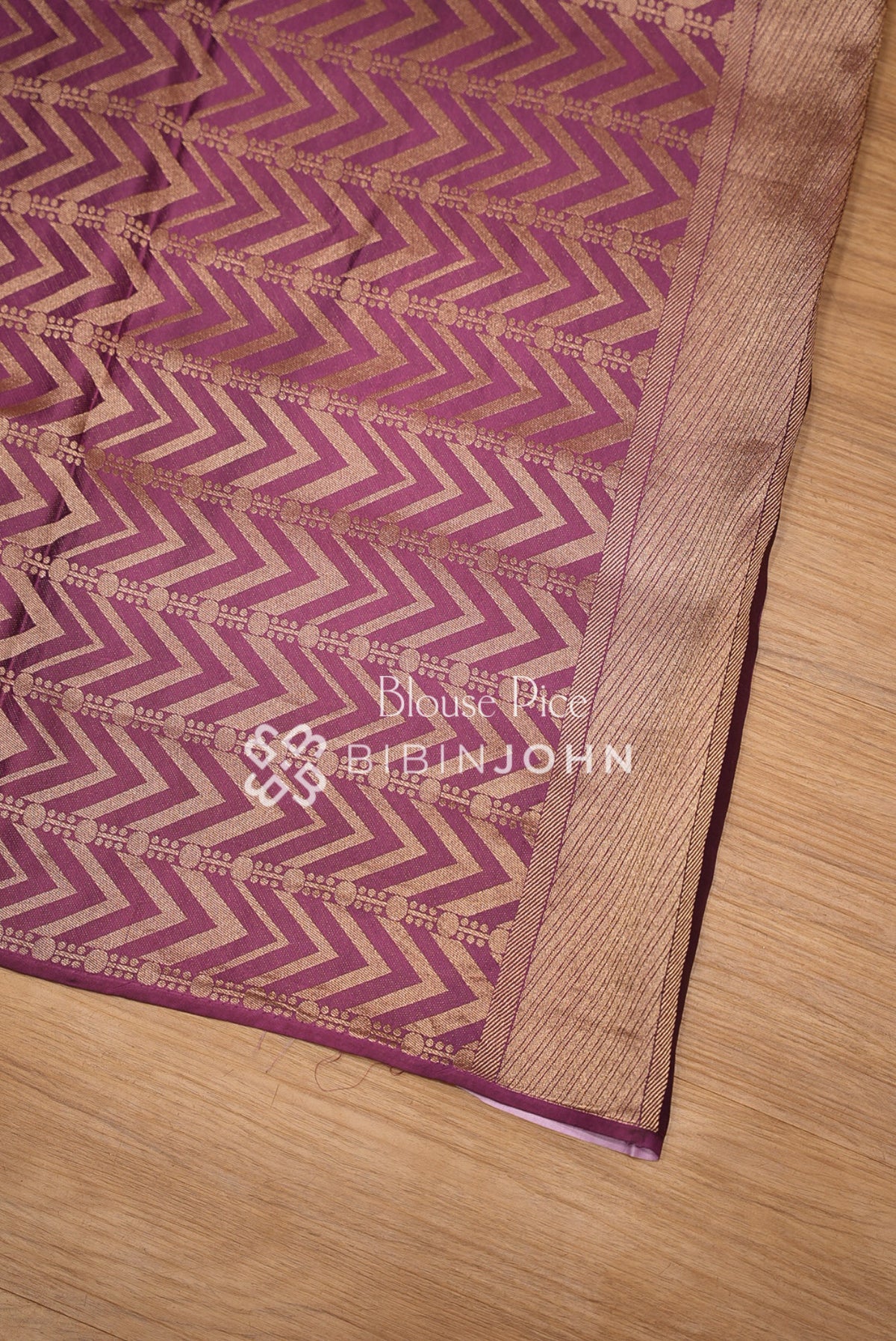 Silk Brocade Saree For Women Mauve Purple with Antique Gold BJ1383