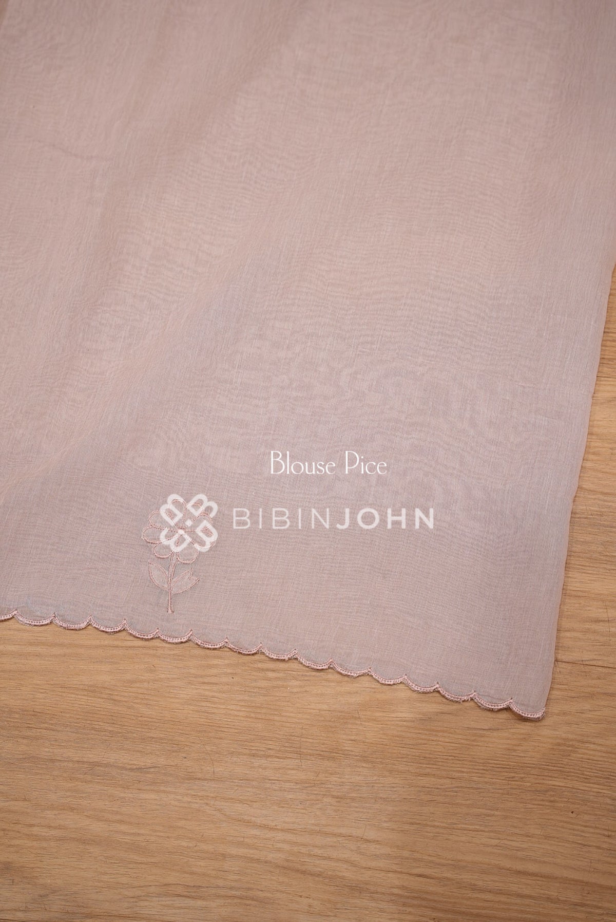 Organza Embroidery Saree For Women Ivory White With Blush Pink BJ1640