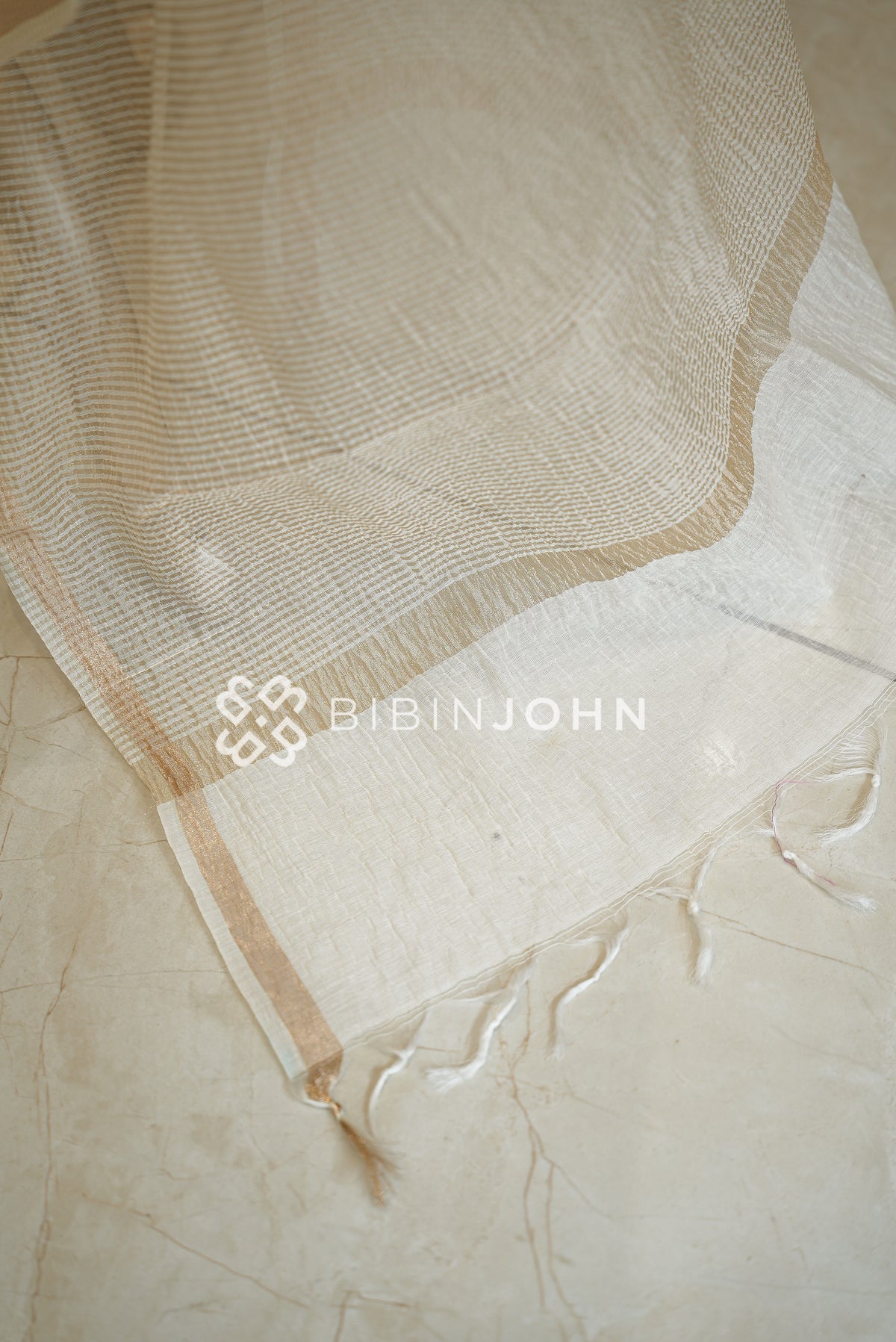 Crushed Chanderi Dupatta For Women Off-White BJ2045