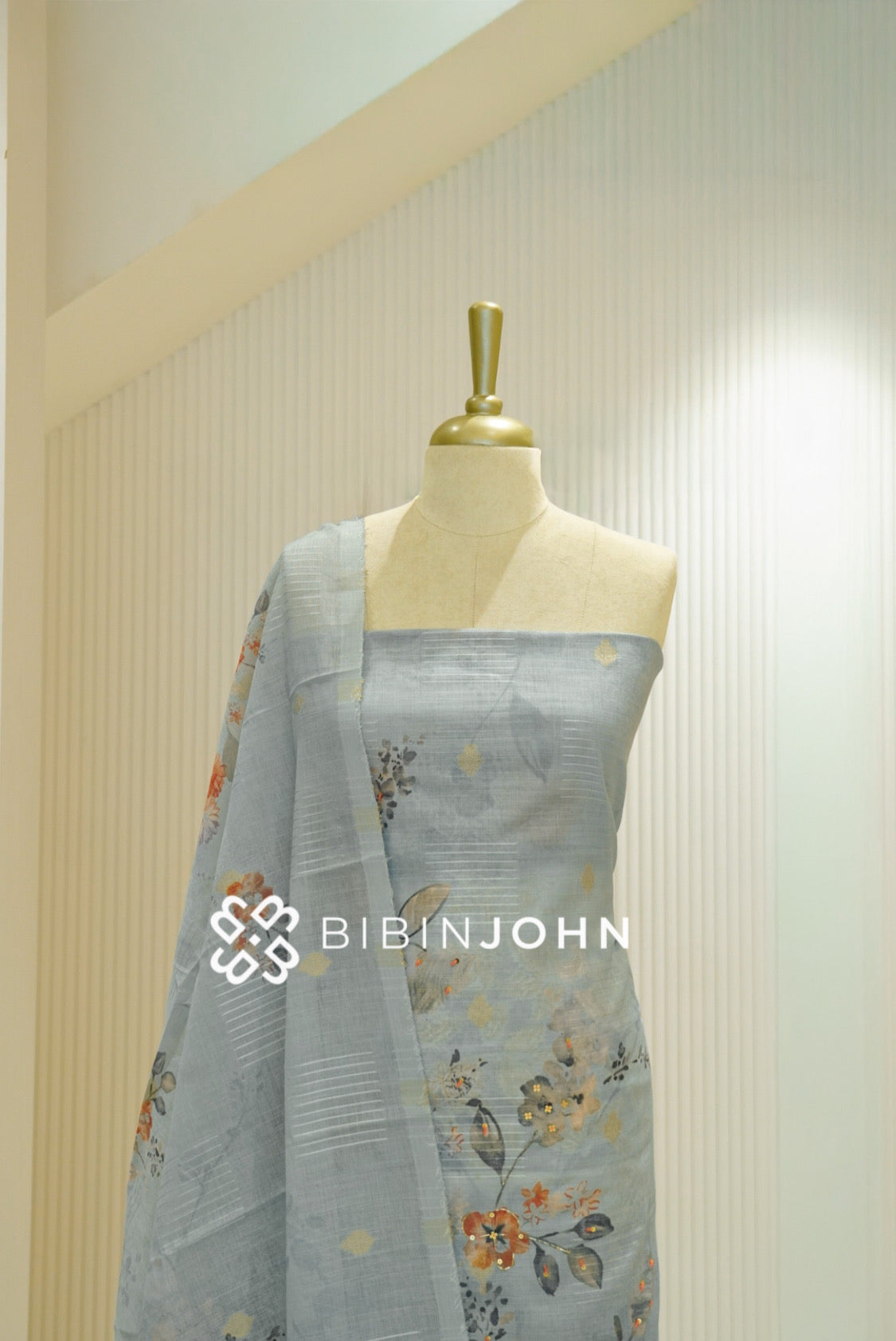 Art Linen Weaving Unstitched Salwar Suit Material Powder Blue BJ2150
