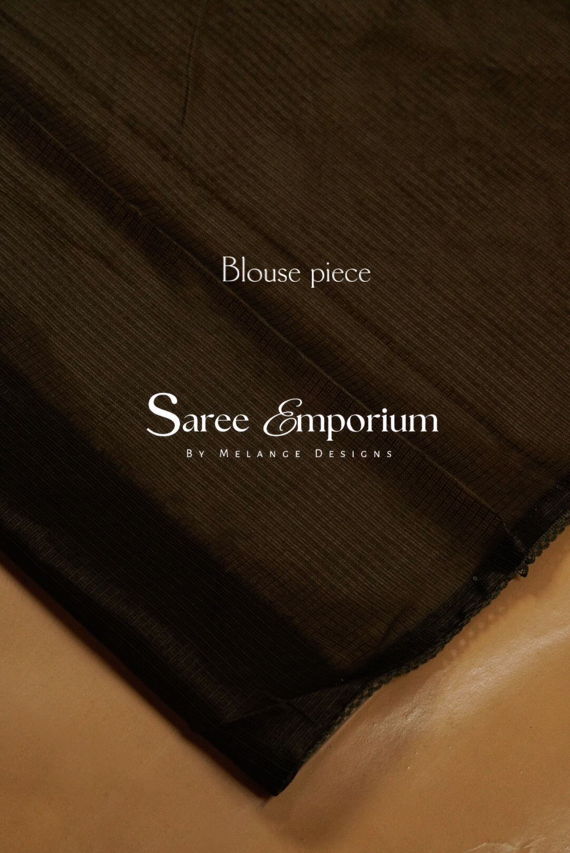 Cotta Embroidery Saree For Women Deep Olive Black Blouse Piece.
