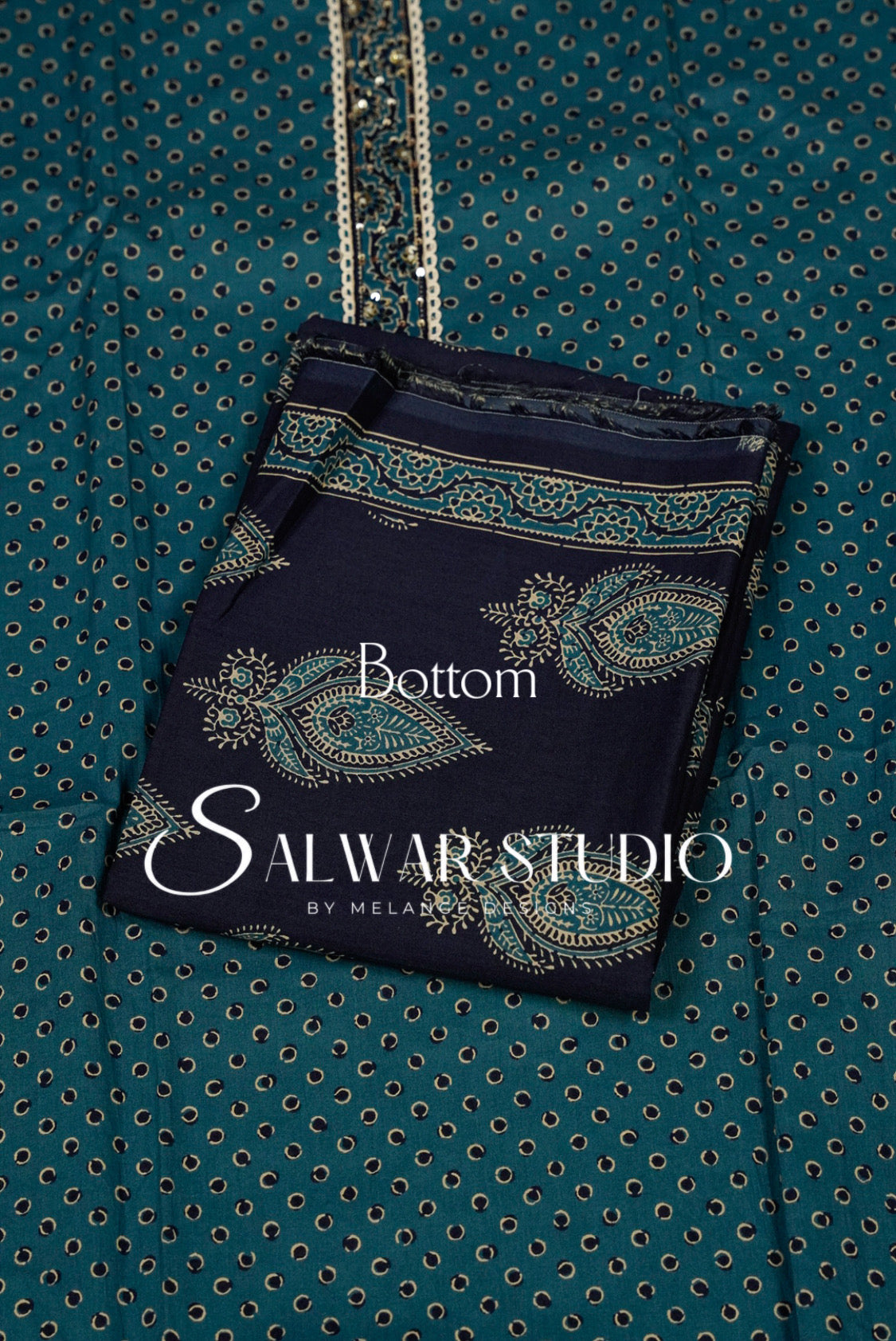 Cotton Embroidery Unstitched Salwar Suit Dress Material Teal Blue AC0302