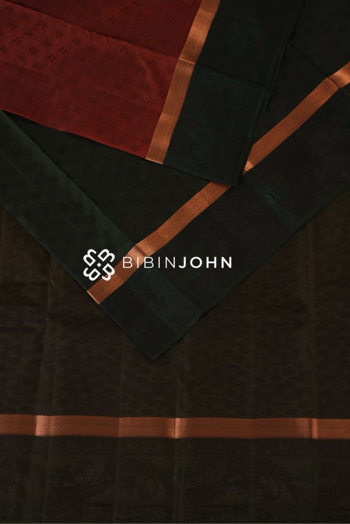 Semi Silk Saree For Women Rust Maroon BJ2343