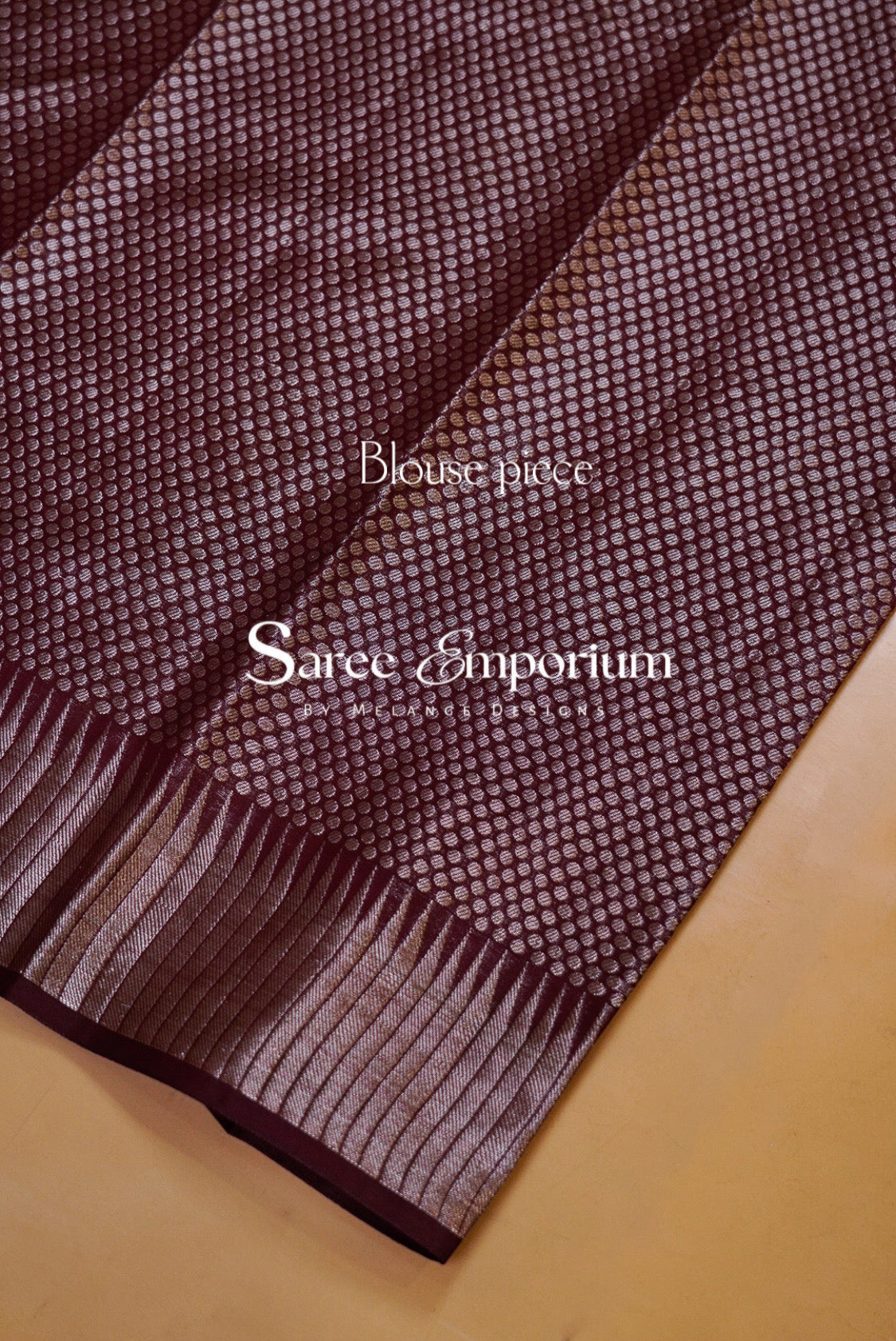 Kanchi Banarasi Saree For Women Black with Wine-Maroon Blouse Piece.