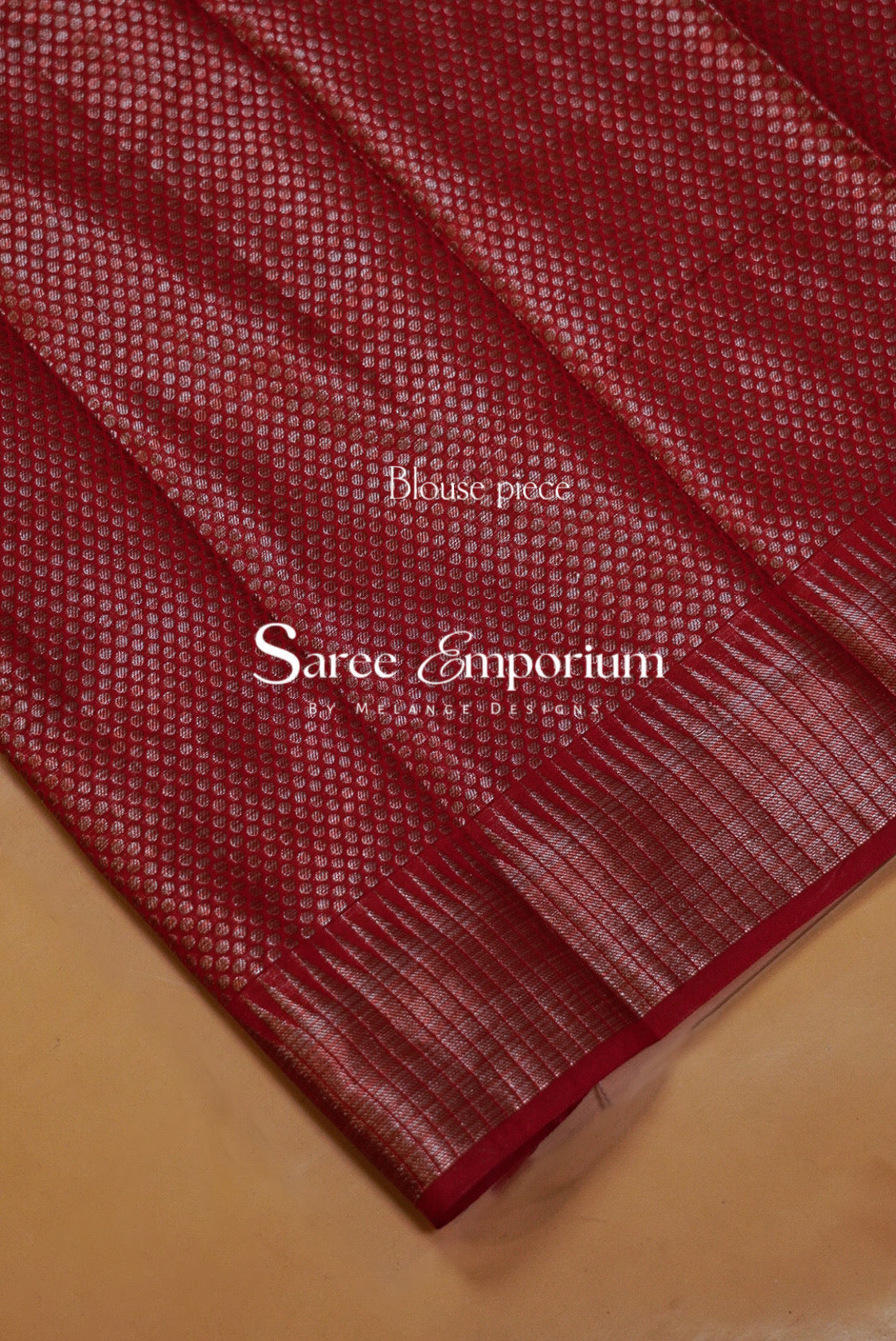 Kanchi Banarasi Saree For Women Black with Bright Red Blouse Piece.