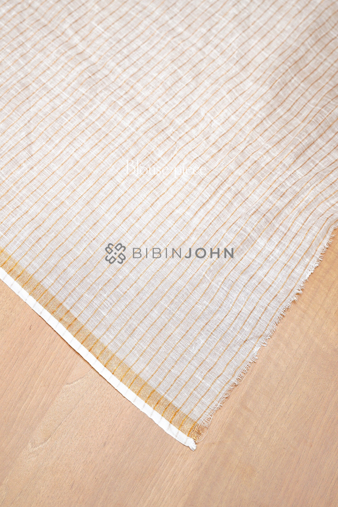 Linen Weaving Saree For Women Ivory blouse piece