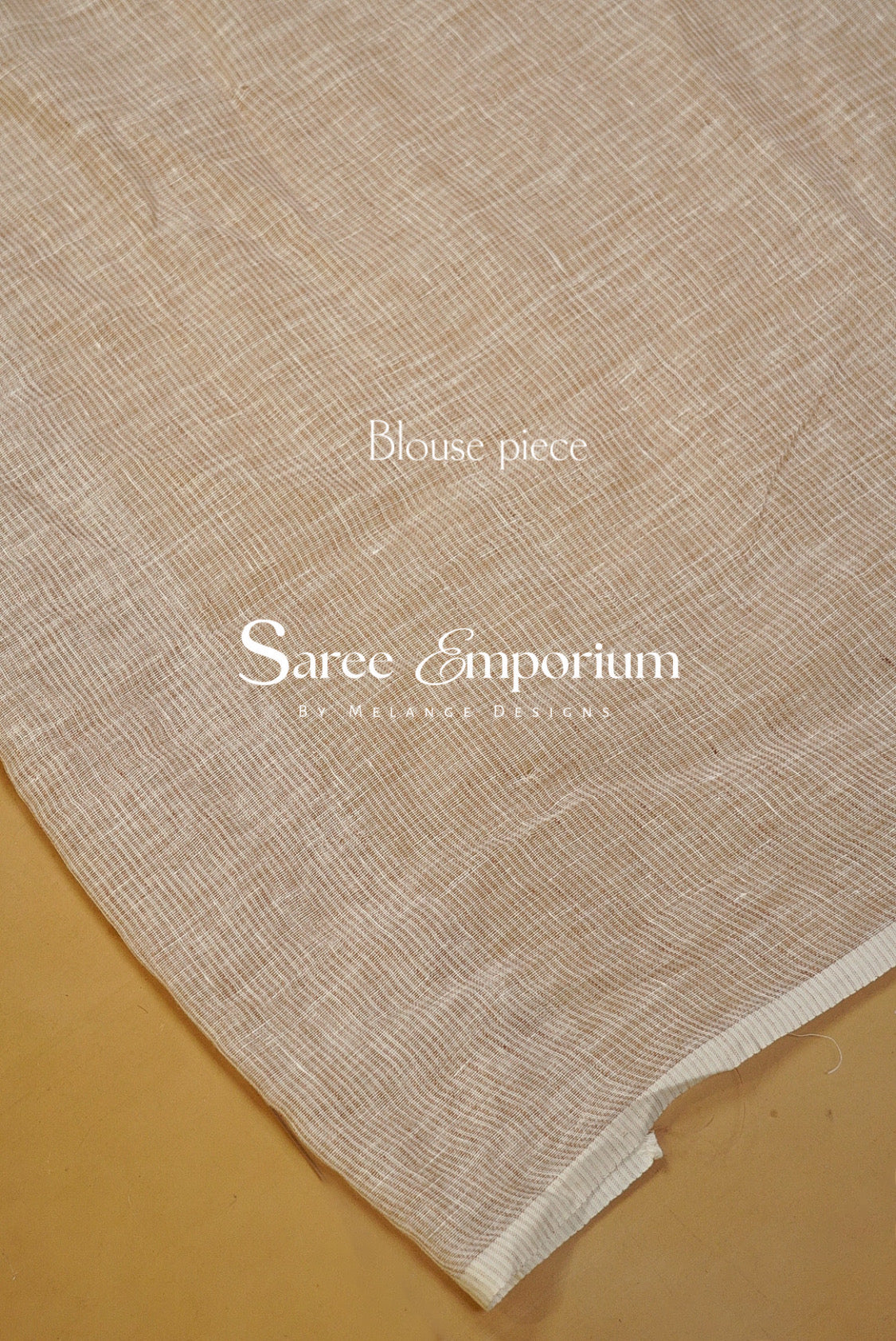 Linen Embroidery Saree For Women Off White Blouse Piece.