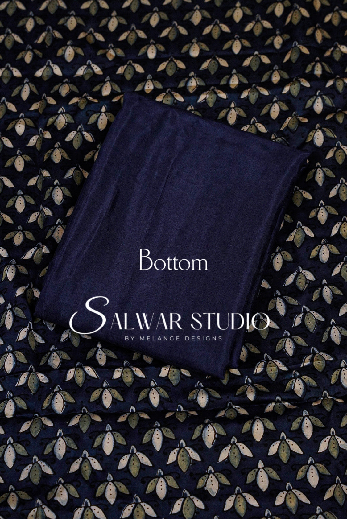 Modal Ajrakh Unstitched Salwar Suit Dress Material Navy Blue AC0249