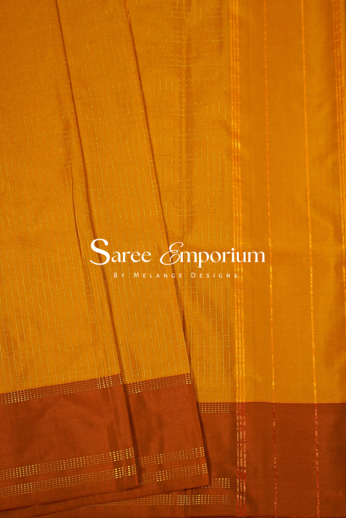 Semi Silk Saree For Women Turmeric Mustard Yellow.