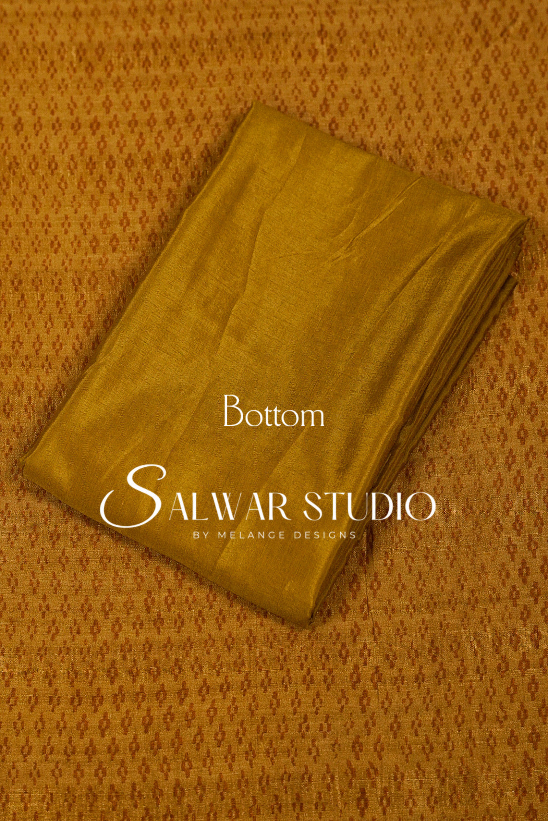 Silk Unstitched Salwar Suit Dress Material Antique Mustard Gold AC0348