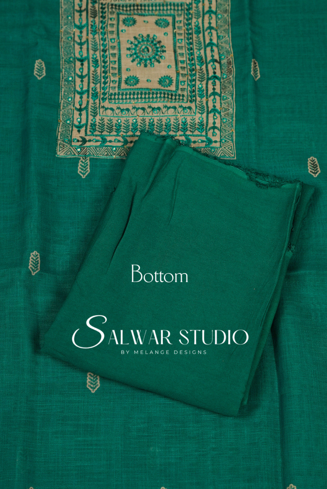 Semi Linen Embroidery Unstitched Salwar Suit Dress Material Bottom