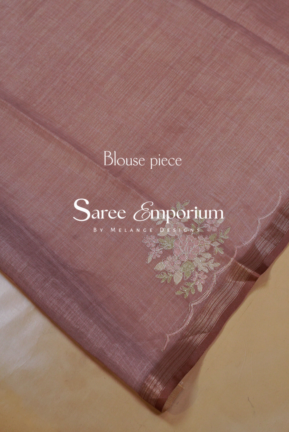 Tissue Linen Embroidery Saree For Women MDS0299