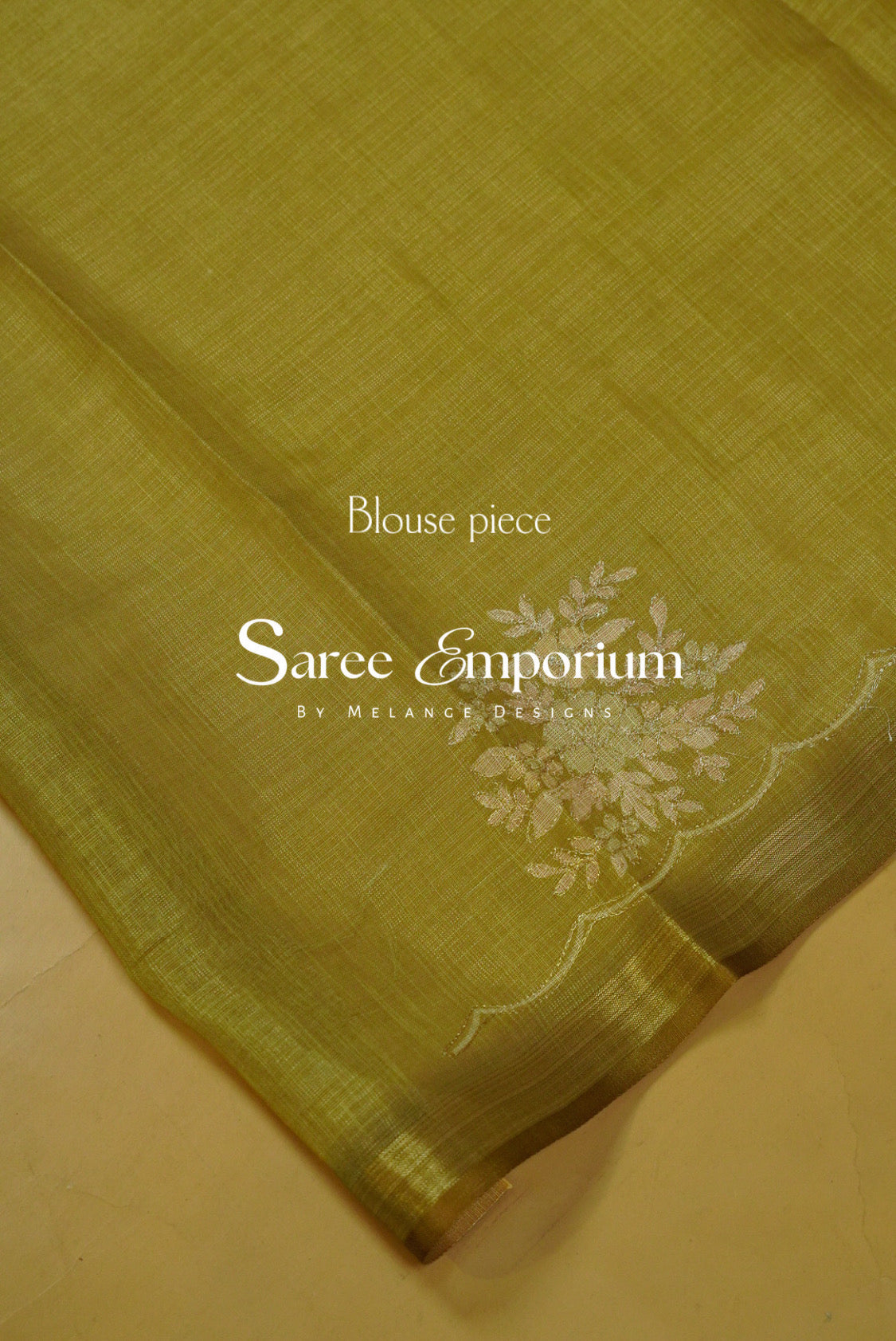 Tissue Linen Embroidery Saree For Women MDS0300