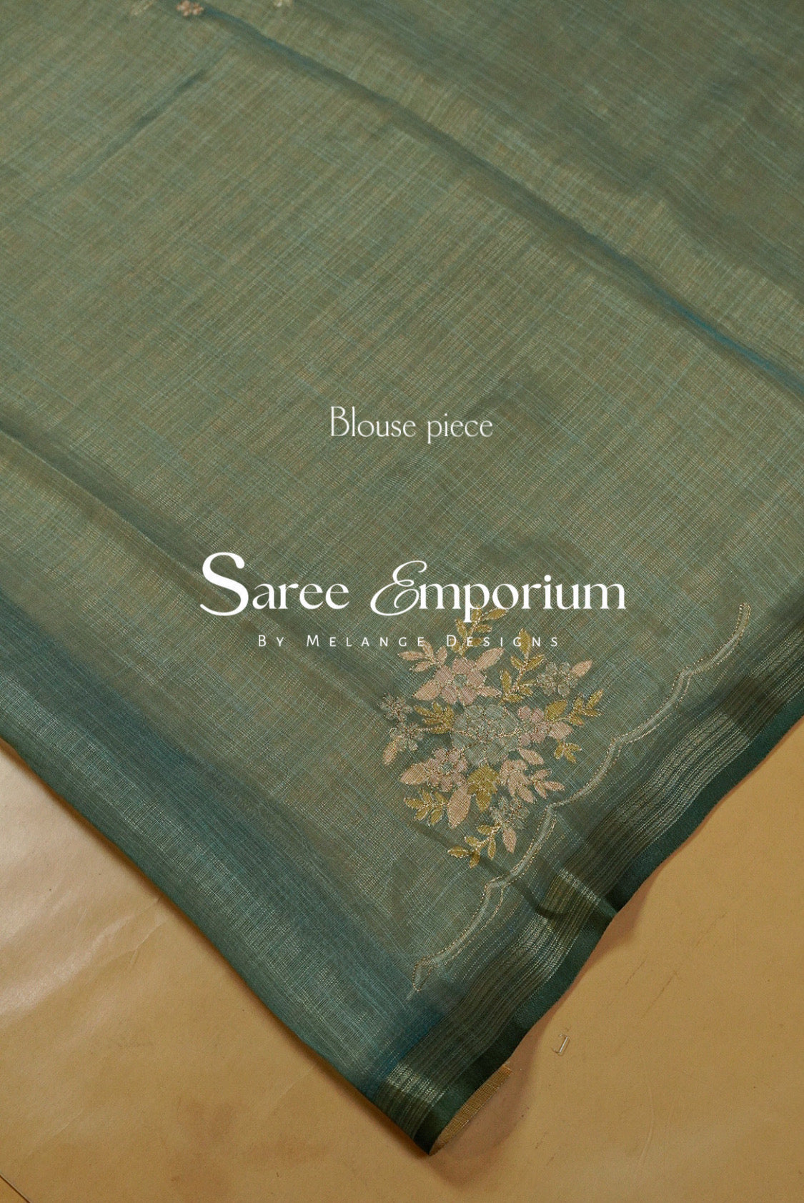 Tissue Linen Embroidery Saree For Women MDS0301