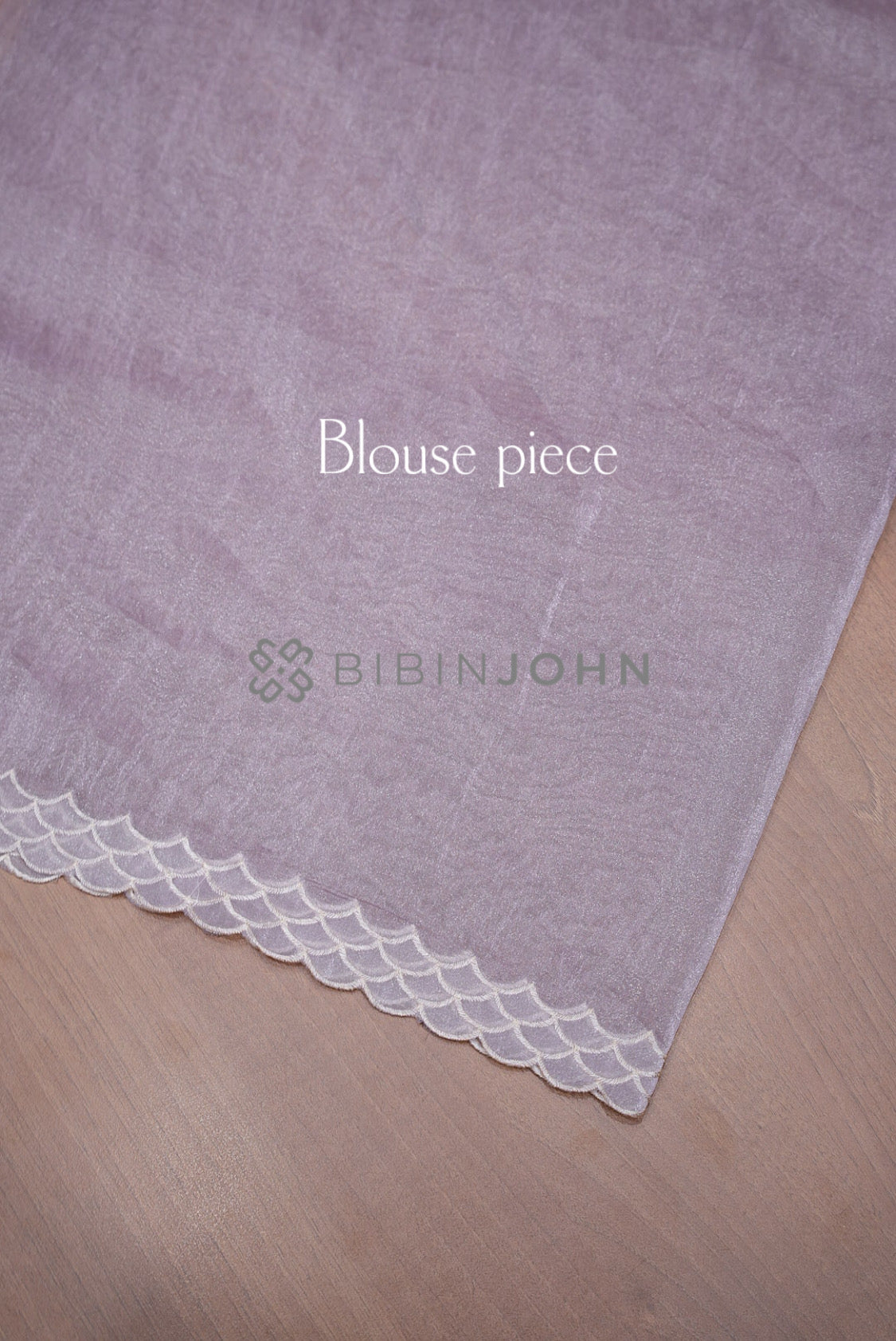 Tissue Organza Embroidery Saree For Women Dusty Lavender BLOUSE PIECE