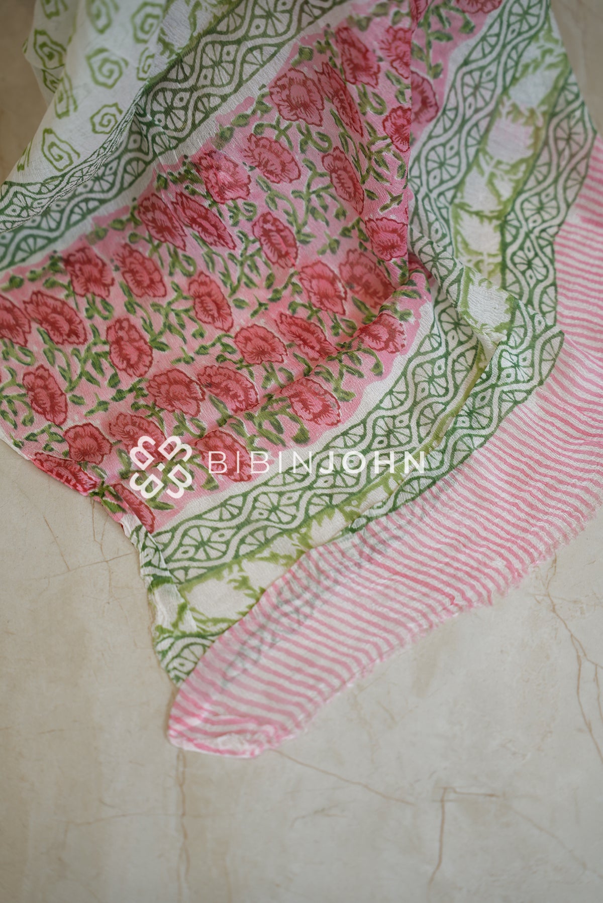 Printed Chiffon Dupatta For Women White BJ2046