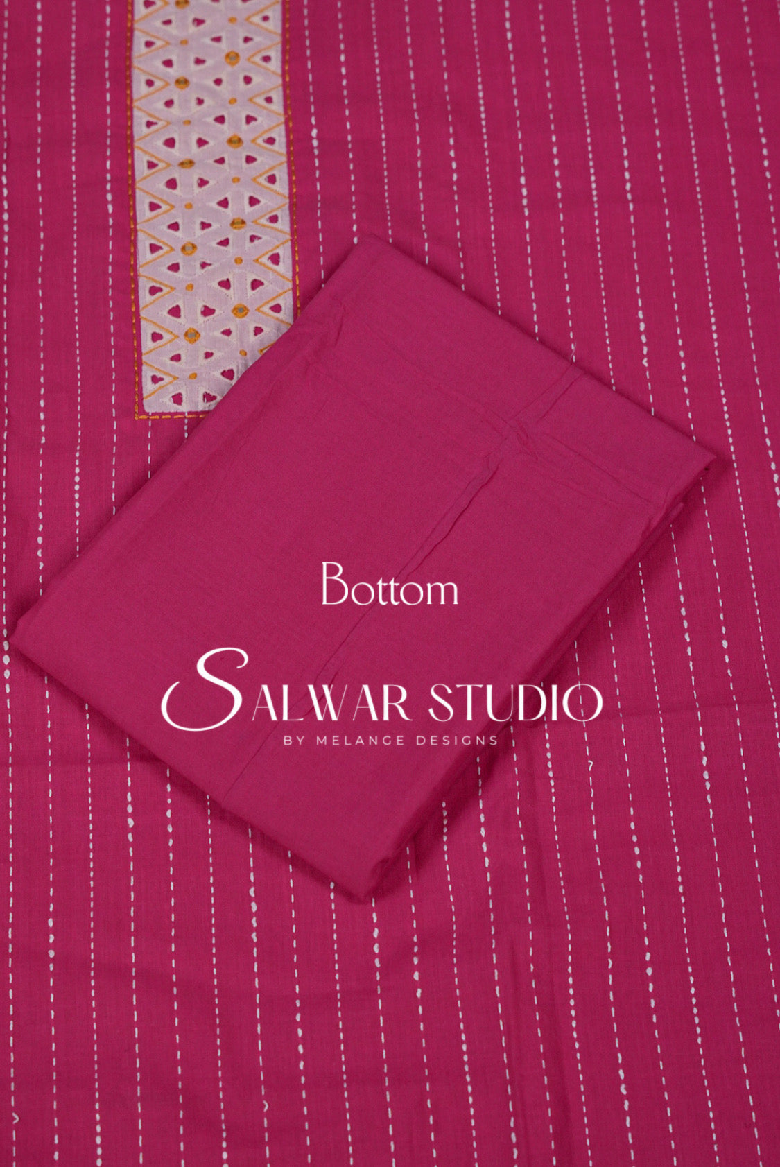 Cotton Embroidery Unstitched Salwar Suit Dress Material Hot Pink AC0215