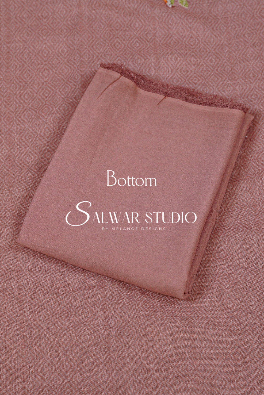 Linen Embroidery Semi Stitched Salwar Suit Dress Material Melon Peach AC0227