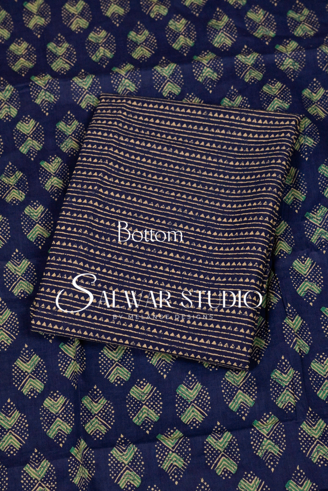 Printed Cotton Unstitched Salwar Suit Dress Material Royal Blue AC0260