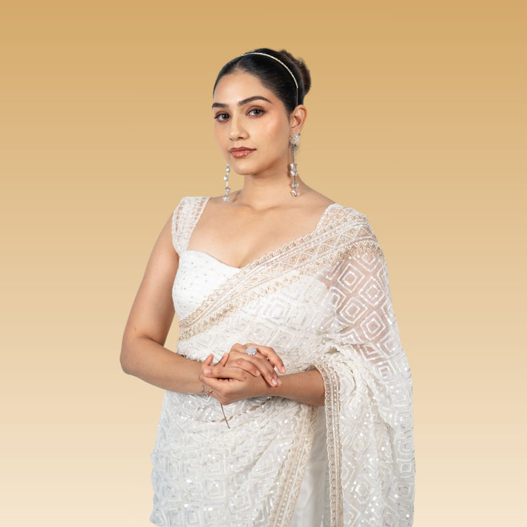 Bridal White Sarees
