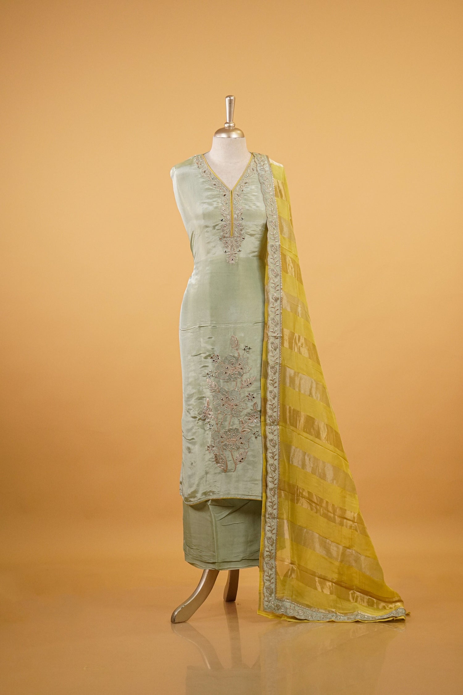 Dyed Silk Salwarset