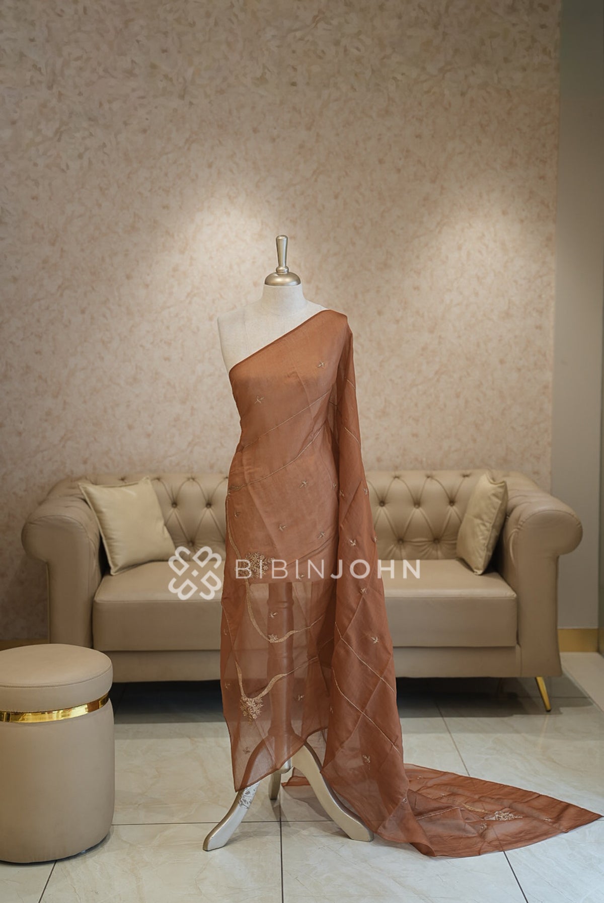 Chanderi Embroidery  Dupatta For Women Rust Brown BJ1734