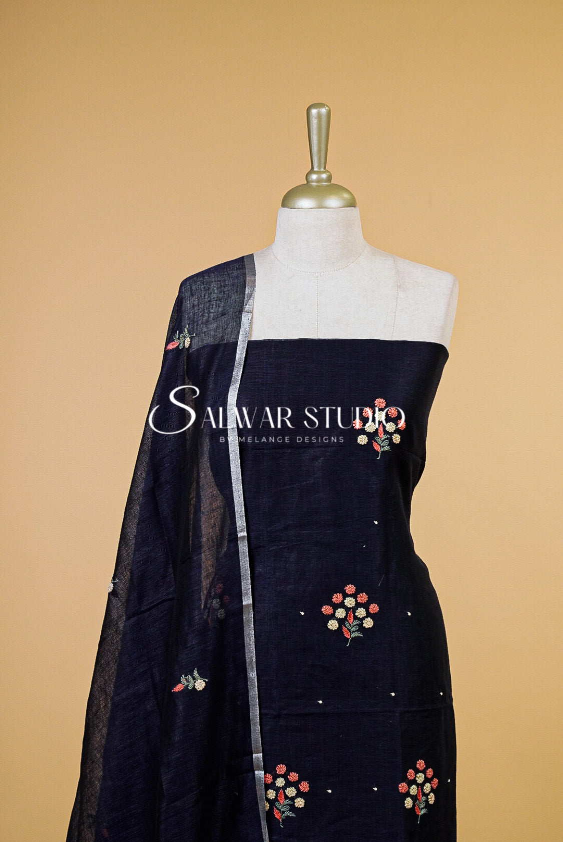 Linen Embroidery Unstitched Salwar Suits AC0063