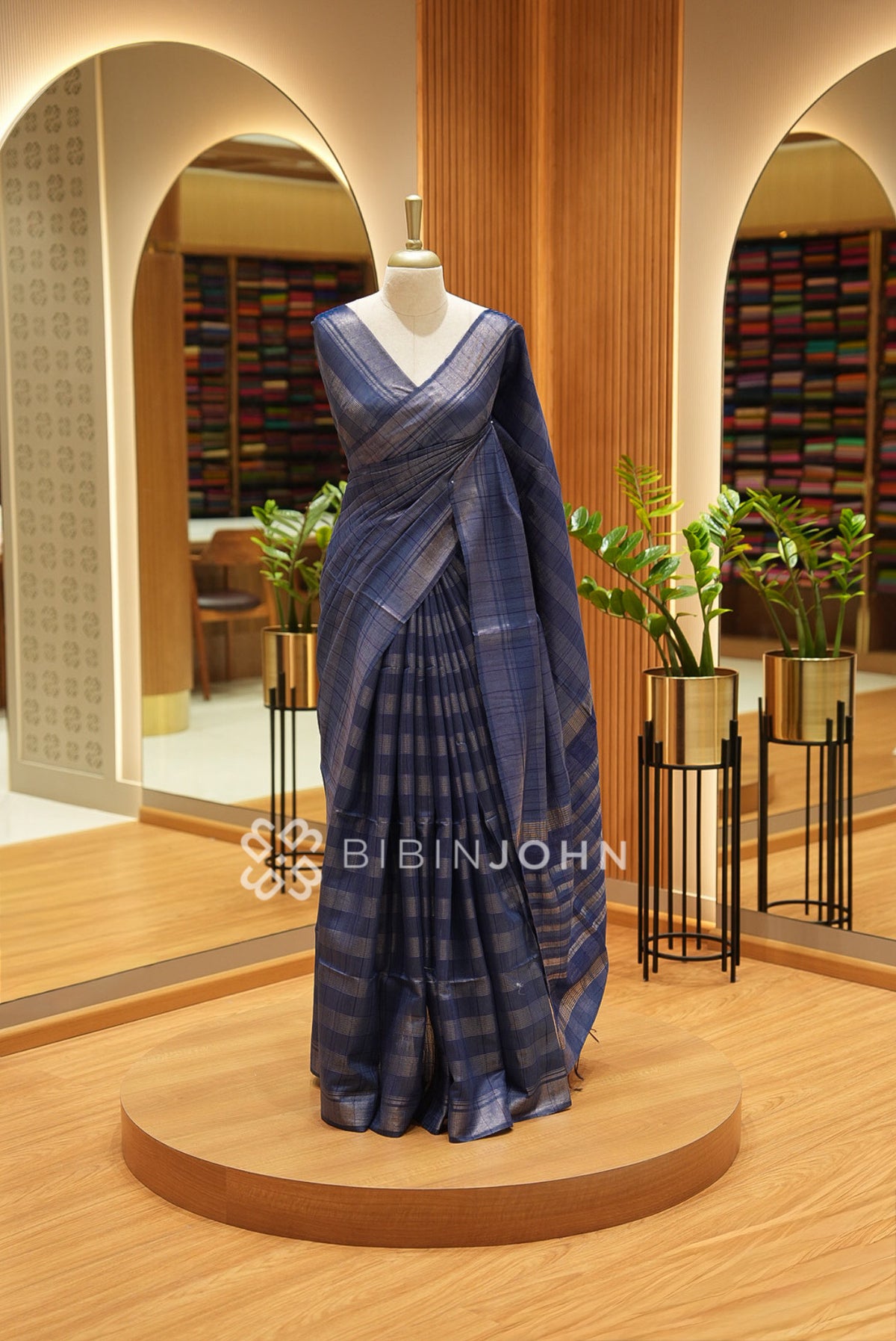 Tussar Silk Saree For Women Midnight Navy Blue BJ2659