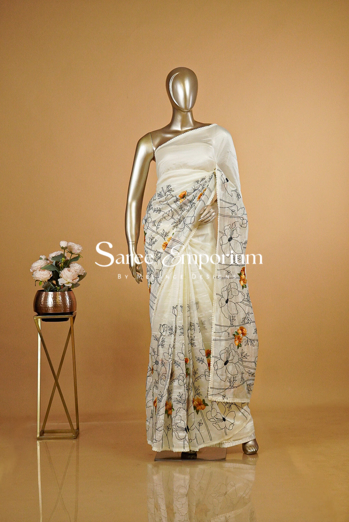 Tissue Embroidery Saree MDS0211
