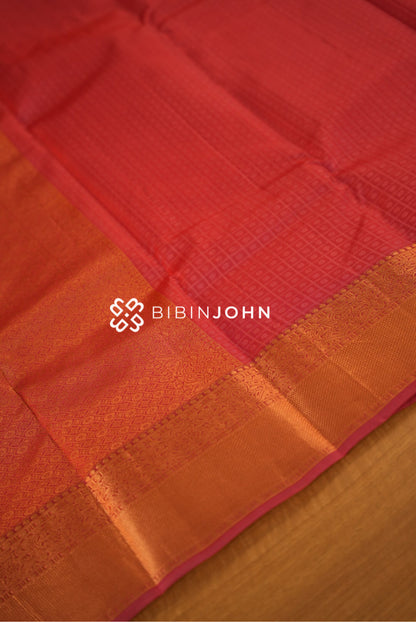 Silk Saree For Women Coral Red BJ2318