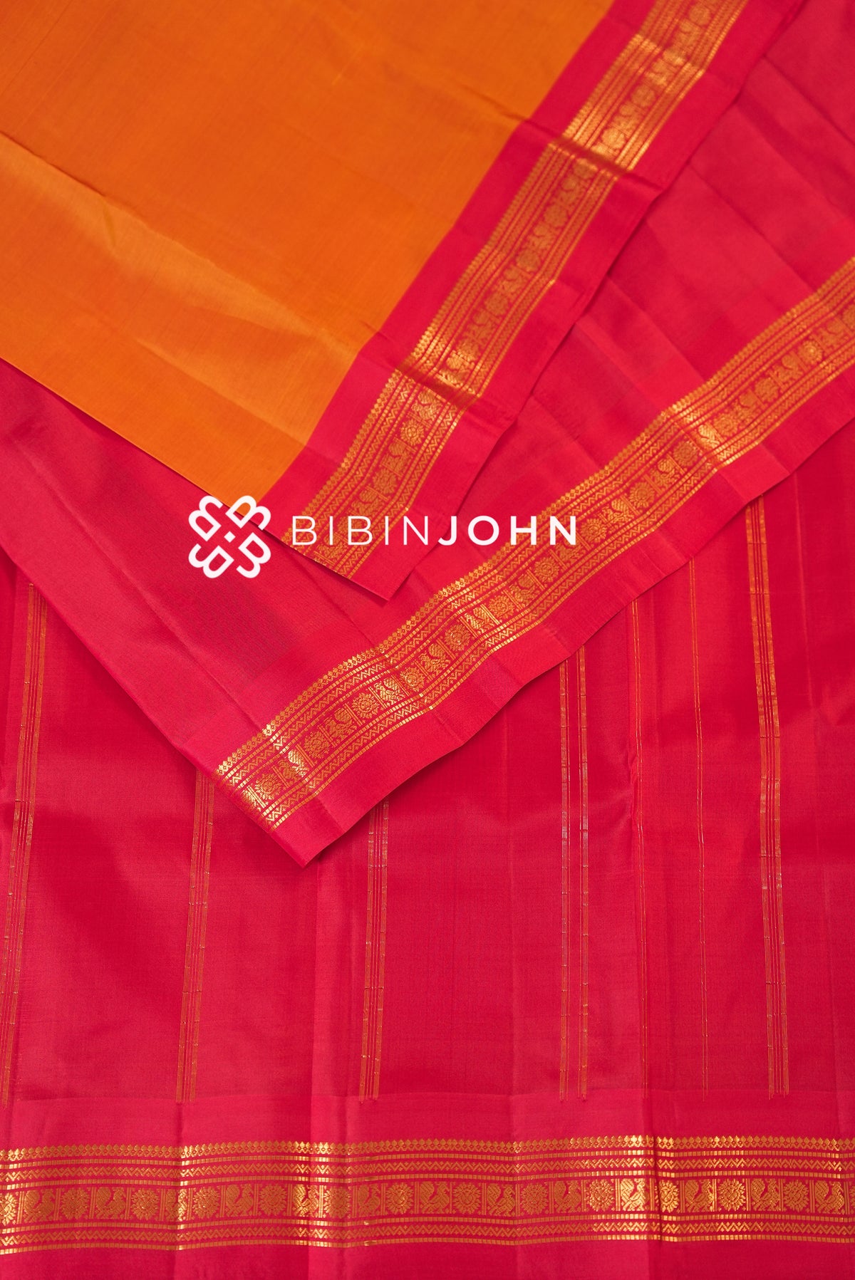 Silk Saree For Women Sunset Orange BJ2347