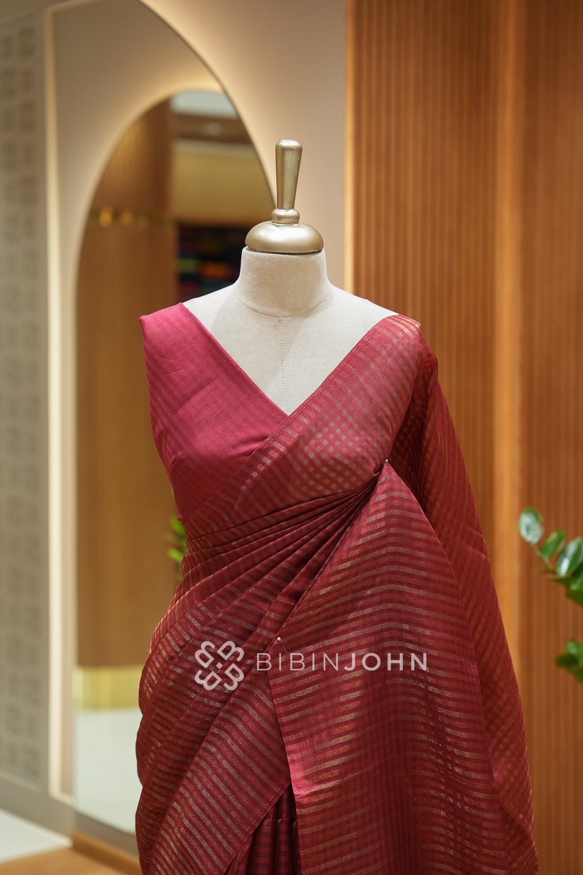 Semi Silk Weaving Saree For Women Ruby Red BJ2419