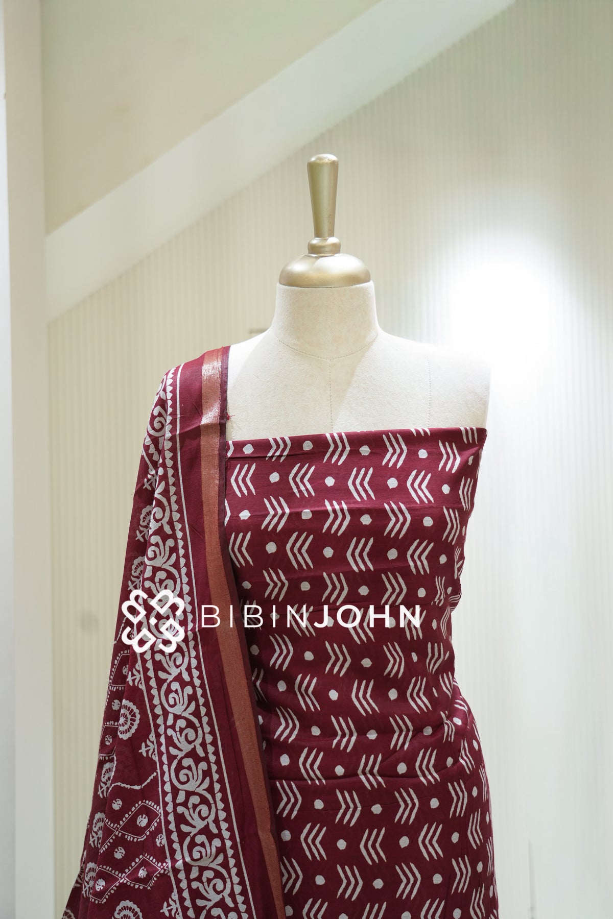 Art Maheshwari Unstitched Salwar Suit Material Maroon BJ2224