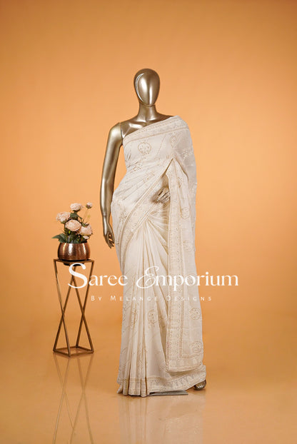 Georgette Embroidery Sarees MDS0024